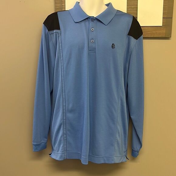 Cutter & Buck Men’s Blue Black Striped Collared Long Sleeve Golf Pullover- XL - Picture 1 of 16